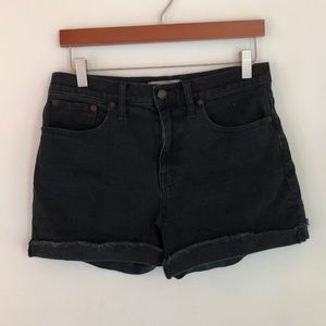Madewell High Rise Black Denim Shorts